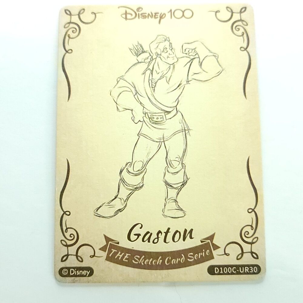 Gaston Card Fun Wood Sketch Card Disney 100 Anniversary Carnival